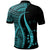 Cook Islands Polo Shirt Turquoise Polynesian Tentacle Tribal Pattern - Polynesian Pride