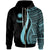 Nauru Hoodie Turquoise Tentacle Tribal Pattern Unisex Turquoise - Polynesian Pride