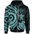 Kosrae Polynesian Zip up Hoodie Turquoise Tentacle Turtle Unisex Turquoise - Polynesian Pride