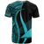 Tokelau Custom T Shirt Turquoise Micronesian Tentacle Tribal Pattern - Polynesian Pride