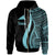 Tokelau Zip up Hoodie Turquoise Tentacle Tribal Pattern Unisex Turquoise - Polynesian Pride