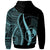 Yap Custom Zip up Hoodie Turquoise Tentacle Tribal Pattern - Polynesian Pride