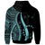 Cook Islands Custom Zip up Hoodie Turquoise Tentacle Tribal Pattern - Polynesian Pride