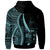 Fiji Hoodie Turquoise Tentacle Tribal Pattern Crest - Polynesian Pride