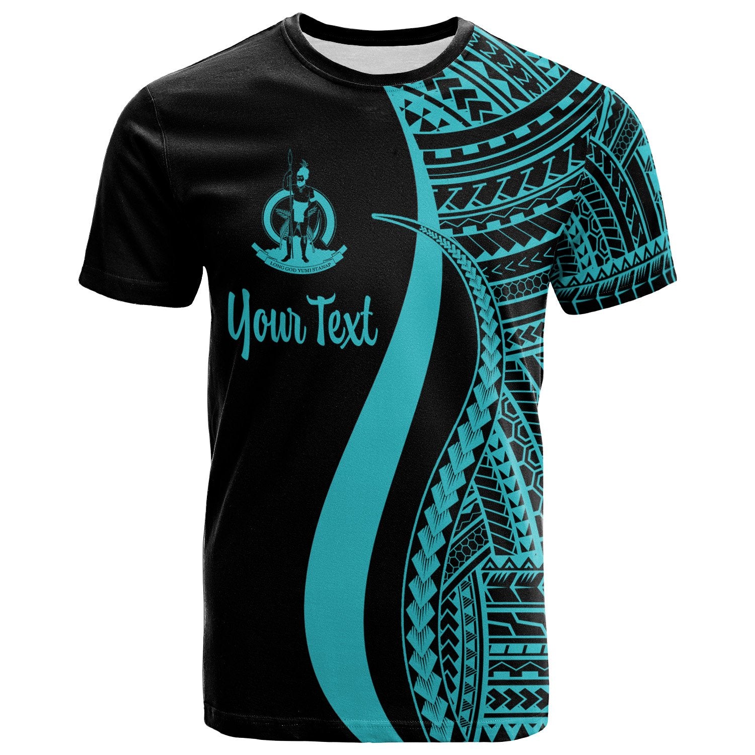 Vanuatu Custom T Shirt Turquoise Micronesian Tentacle Tribal Pattern Unisex Turquoise - Polynesian Pride