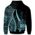 Samoa Zip up Hoodie Turquoise Tentacle Tribal Pattern - Polynesian Pride