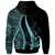 Vanuatu Custom Zip up Hoodie Turquoise Tentacle Tribal Pattern - Polynesian Pride