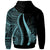 New Caledonia Custom Zip up Hoodie Turquosie Tentacle Tribal Pattern - Polynesian Pride