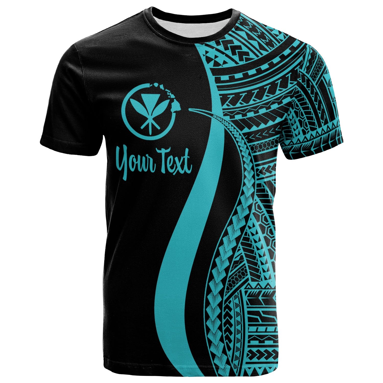 Hawaii Custom T Shirt Kanaka Maoli Turquoise Polynesian Tentacle Tribal Pattern Unisex TURQUOISE - Polynesian Pride