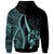 Tonga Custom Hoodie Turquoise Tentacle Tribal Pattern - Polynesian Pride