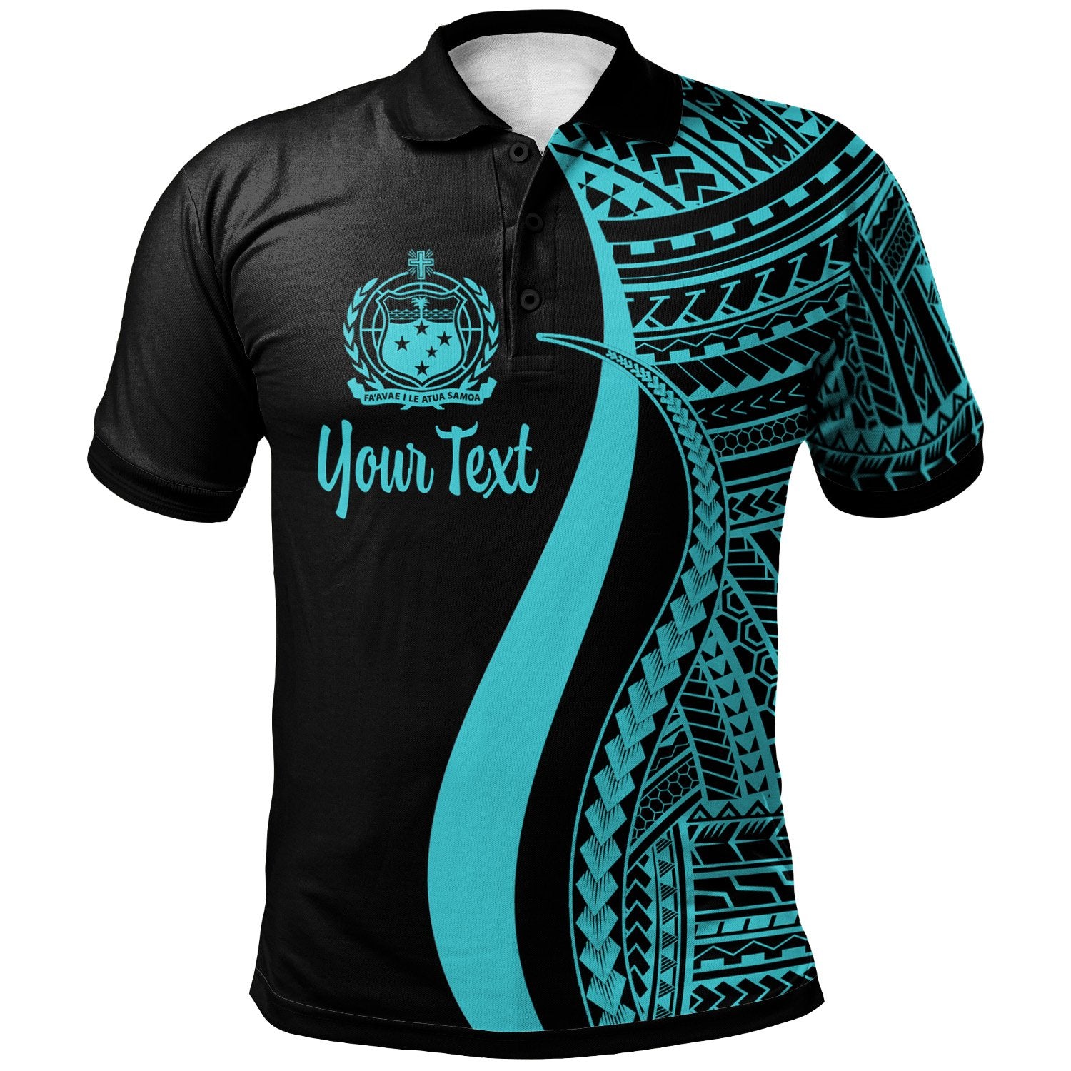 Samoa Custom Polo Shirt Turquoise Polynesian Tentacle Tribal Pattern Unisex Turquoise - Polynesian Pride