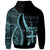 Fiji Custom Zip up Hoodie Turquoise Tentacle Tribal Pattern - Polynesian Pride