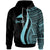 Tokelau Custom Hoodie Turquoise Tentacle Tribal Pattern Unisex Turquoise - Polynesian Pride