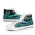 Pohnpei High Top Shoes Turquoise - Polynesian Tentacle Tribal Pattern - Polynesian Pride