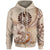 Tahiti Zip Hoodie Hibiscus Flowers Vintage Style Unisex Nude - Polynesian Pride