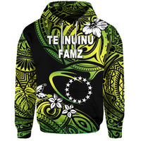 TE INUINU FAMZ Cook Islands Rugby Hoodie Unique Vibes Green LT8 Green - Polynesian Pride