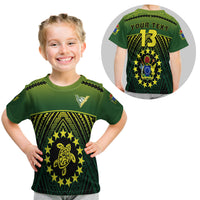 (Custom Personalised) The Kuki'S T Shirt Kid Cook Islands Rugby - Custom Text And Number LT13 Youth XL Size14 - Polynesian Pride