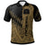 Tokelau Polo Shirt Gold Color Symmetry Style Unisex Black - Polynesian Pride