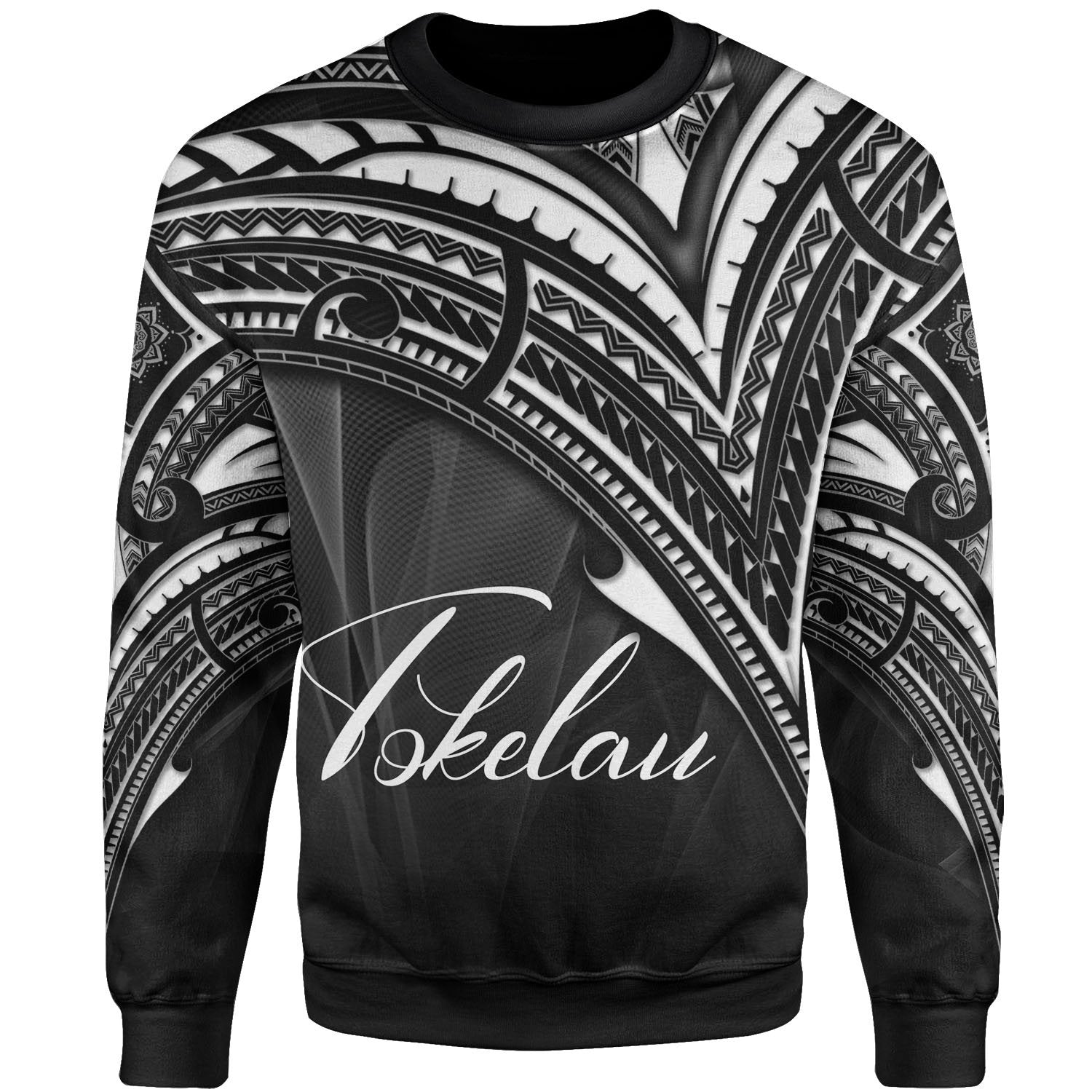 Tokelau Sweatshirt - Cross Style White Color Unisex Black - Polynesian Pride