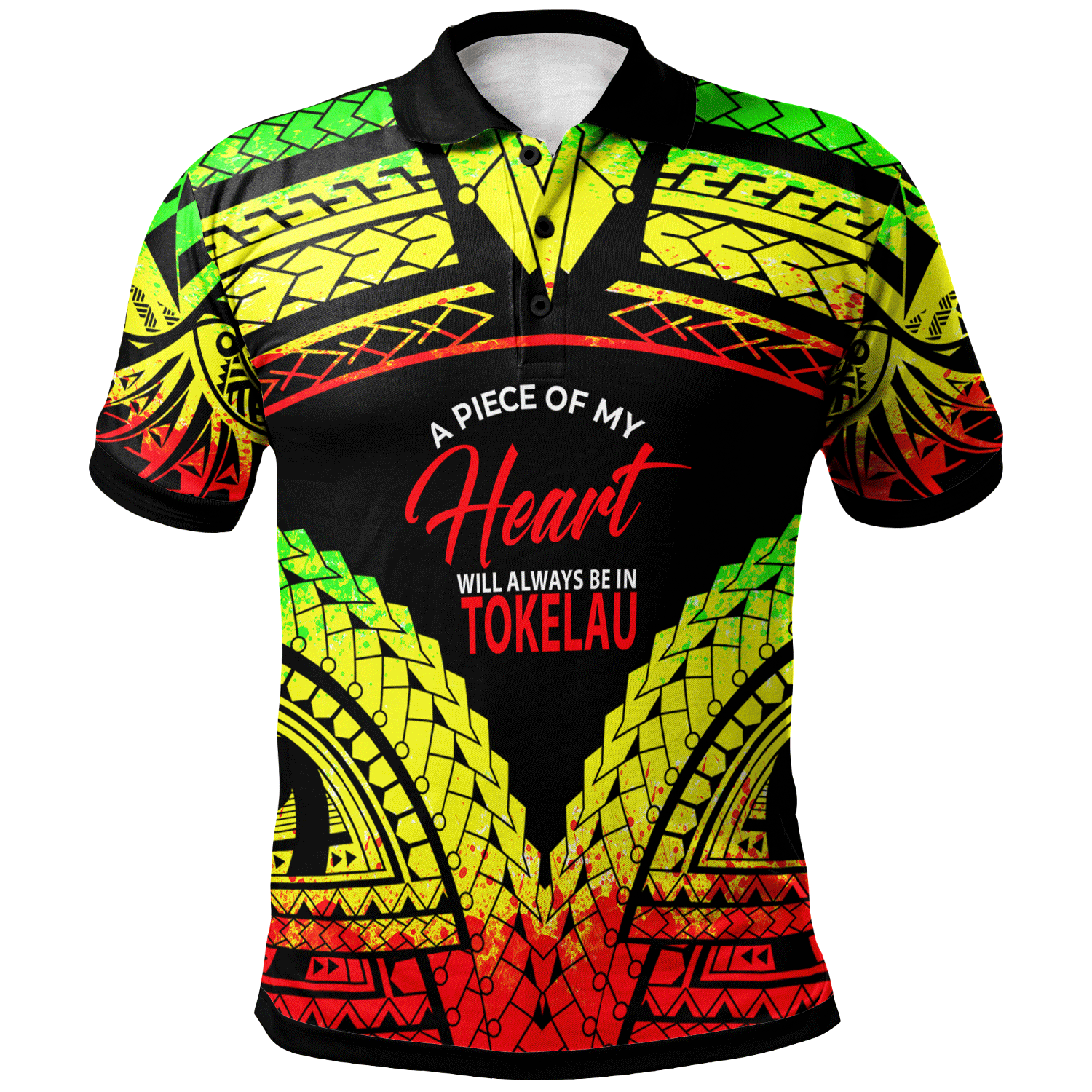 Tokelau Polo Shirt A Piece Of My Heart Unisex Reggae - Polynesian Pride