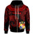 Tonga Zip Hoodie Palm Leaf Texture Red Unisex Red - Polynesian Pride