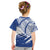 (Custom Personalised) Cook Islands T Shirt Kid Flag Style Blue With Claw Pattern LT13 - Polynesian Pride