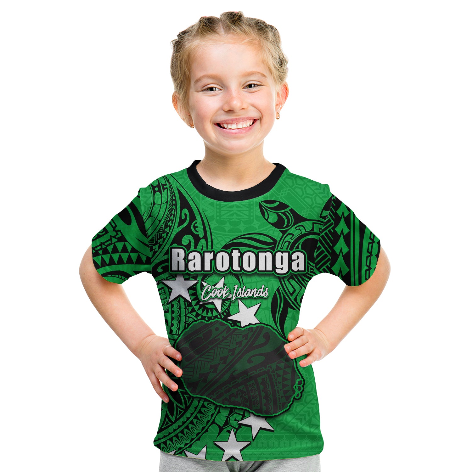 (Custom Personalised)Cook Islands T Shirt Kid Rarotonga LT6 Youth XL Size14 - Polynesian Pride