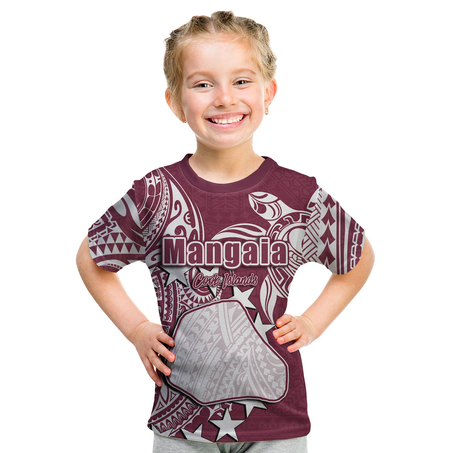 (Custom Personalised)Cook Islands T Shirt Kid Mangaia LT6 Youth XL Size14 - Polynesian Pride