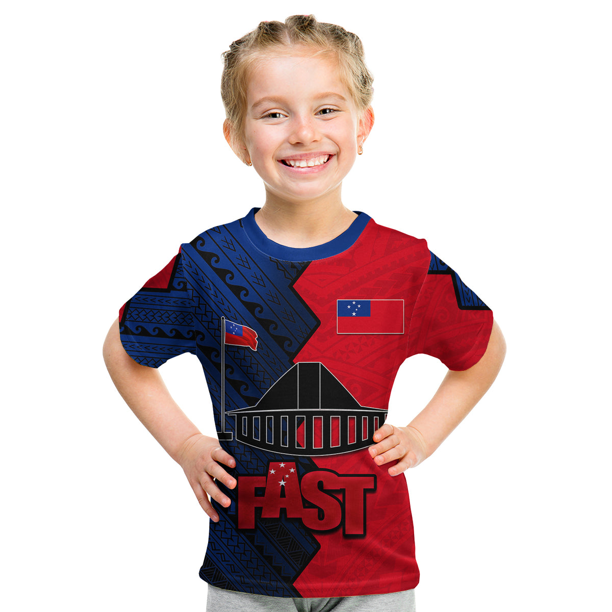 (Custom Personalised)Fast Samoa T Shirt Kid Half Style LT6 Youth XL Size14 - Polynesian Pride