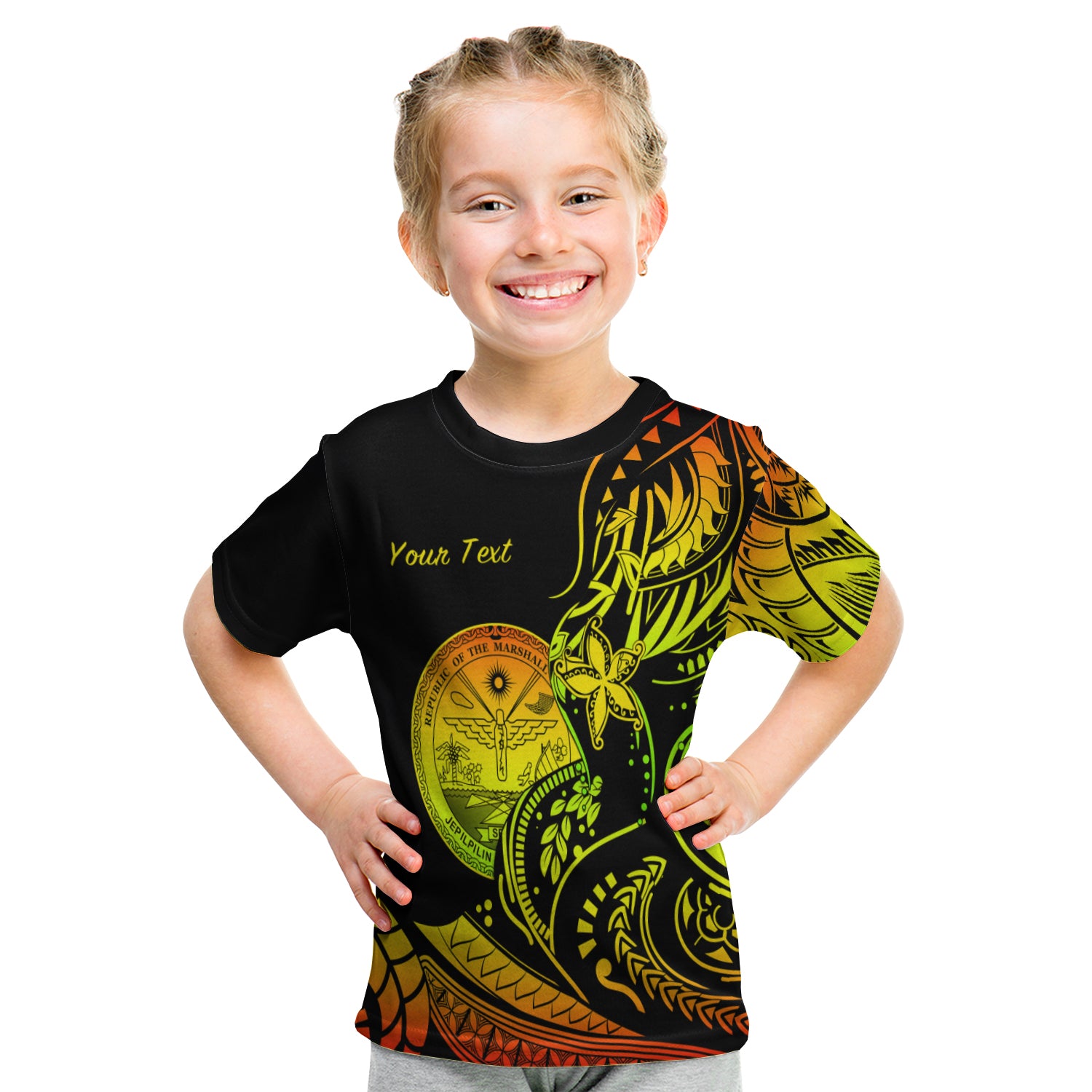 (Custom Personalised) Marshall Islands T Shirt Kid Proud Seal Star Version Reggae LT13 Youth XL Size14 - Polynesian Pride