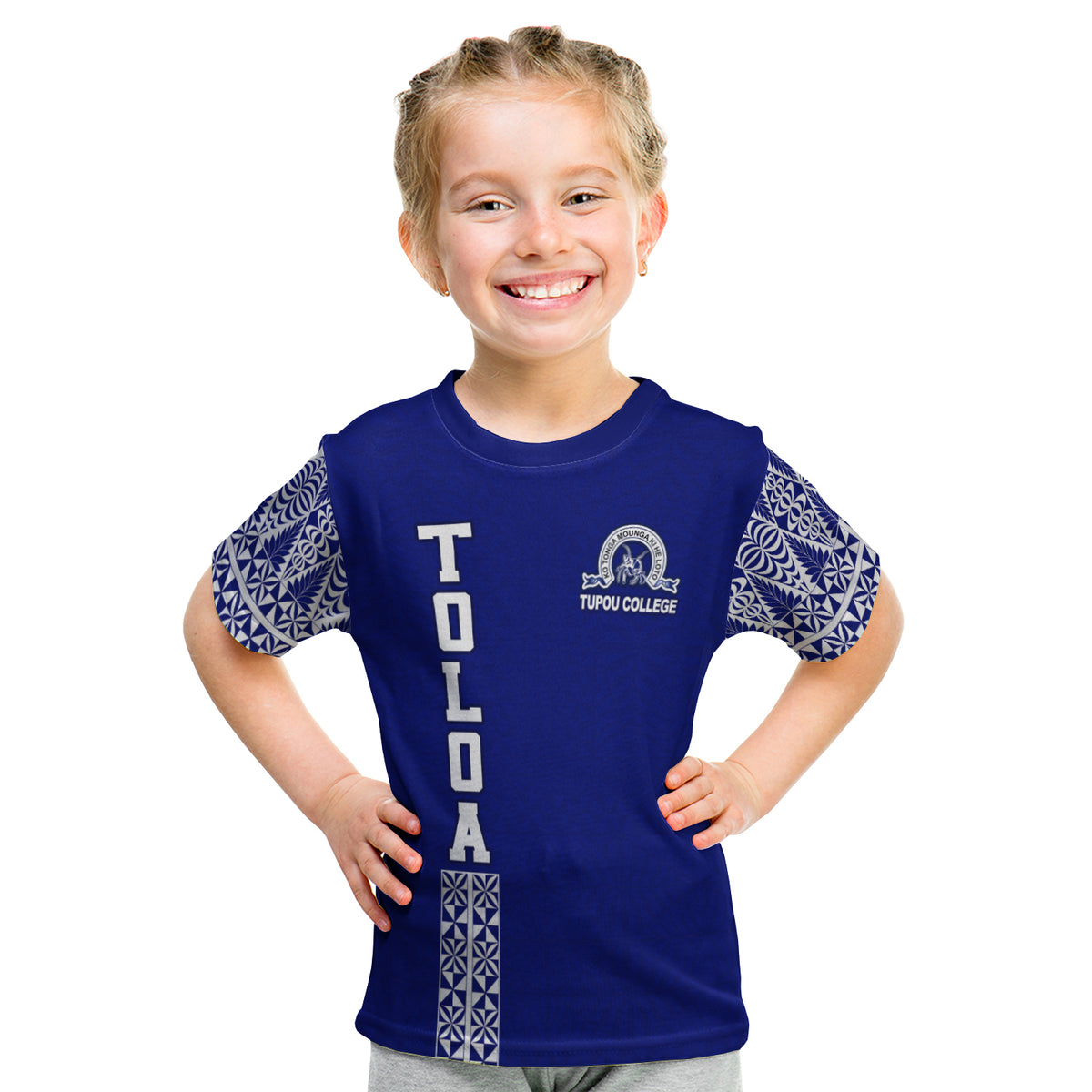 Toloa T Shirt Kid Tupou College Tonga Pattern LT13 Youth XL Size14 - Polynesian Pride