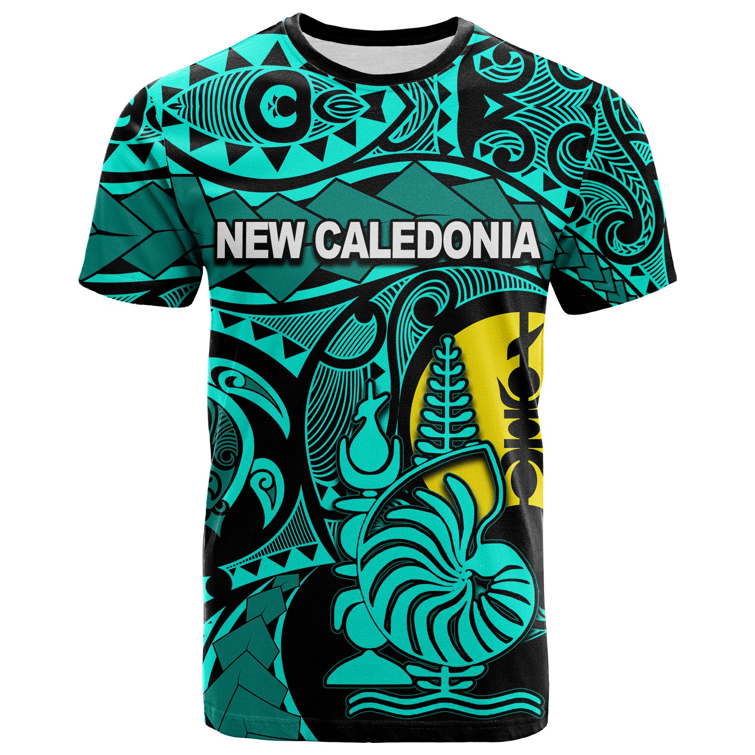 Custom New Caledonia T Shirt Turquoise Color LT6 Unisex Green - Polynesian Pride