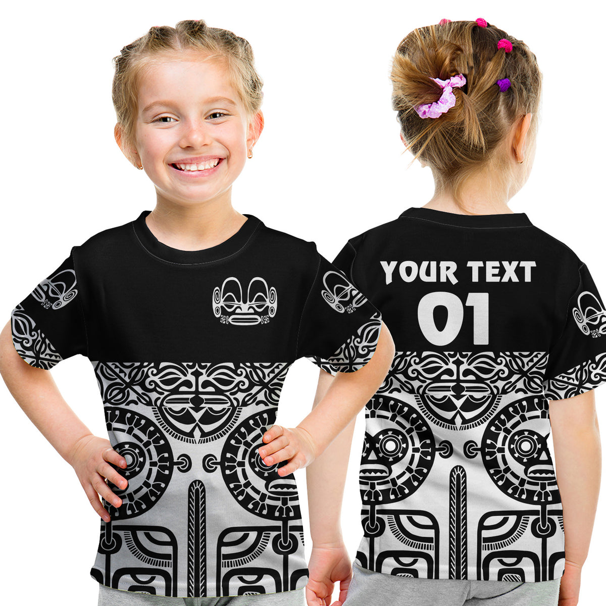(Custom Personalised) Marquesas Islands T Shirt Kid Marquesan Tattoo Special Style - Black LT8 Youth XL Size14 - Polynesian Pride