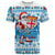 Fiji Christmas T Shirt Cool Santa Claus LT6 Unisex Blue - Polynesian Pride