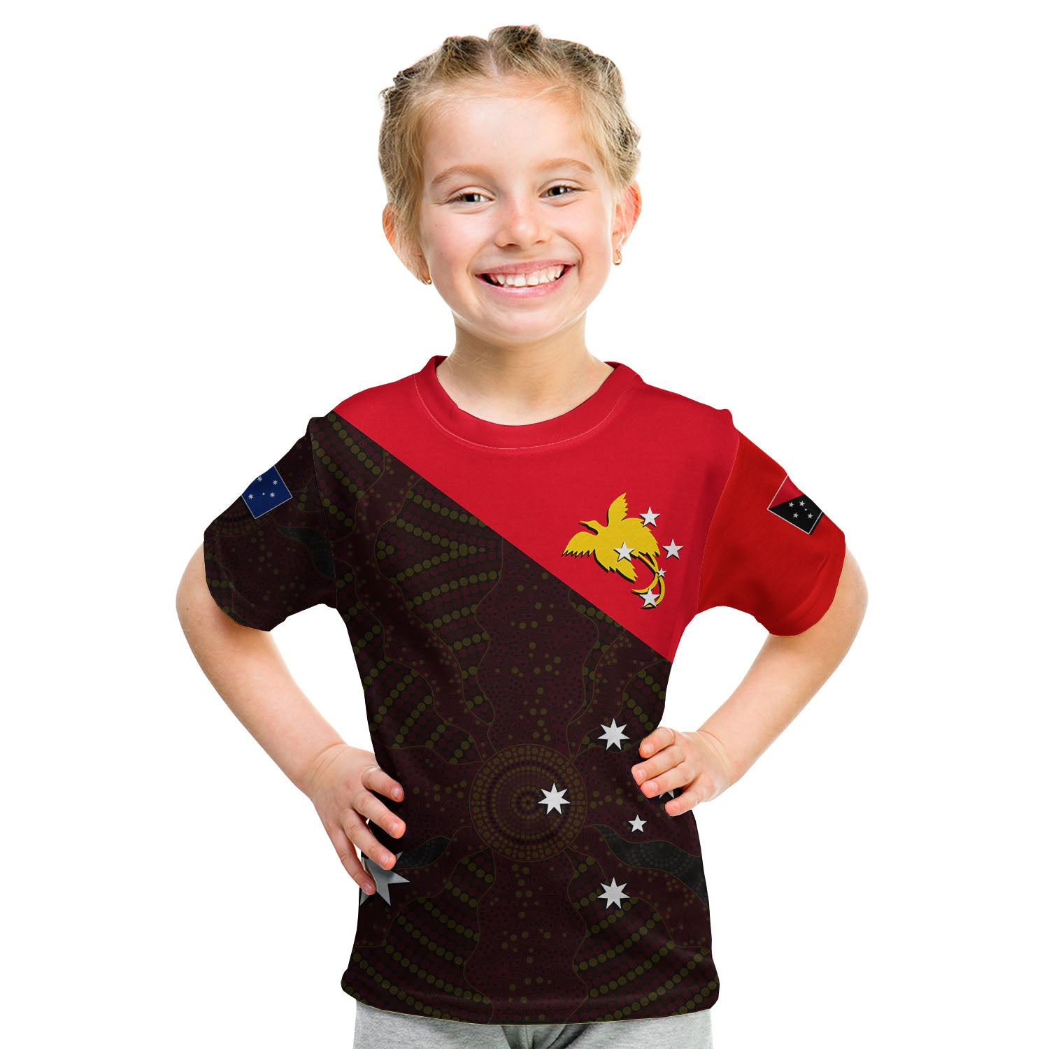 (Custom Personalised) Papua New Guinea And Australia T Shirt KID LT6 Youth XL Size14 - Polynesian Pride