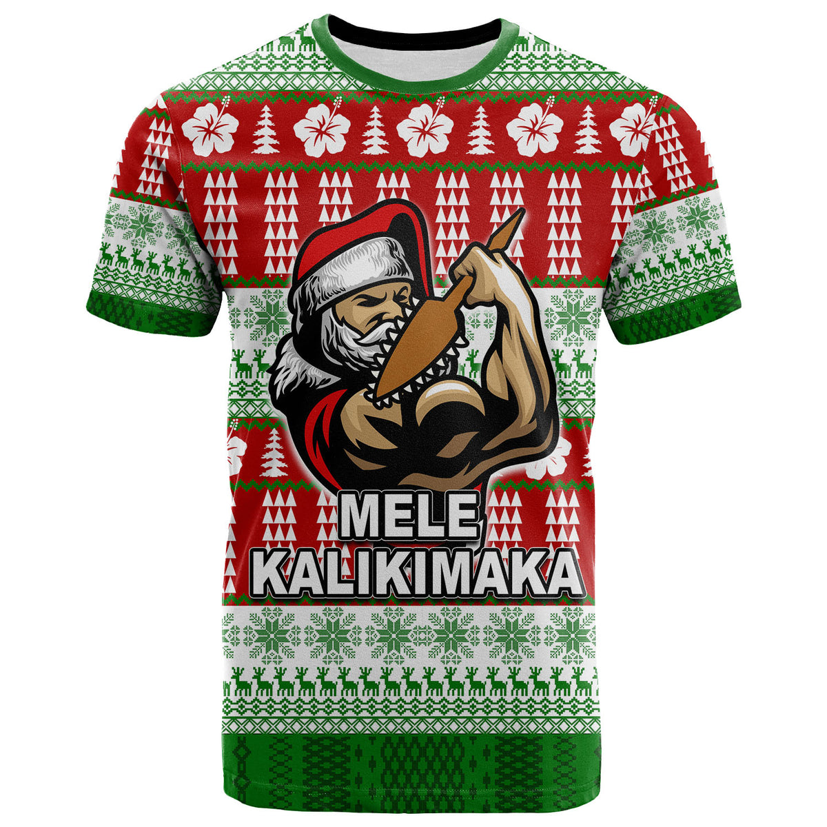 Hawaiian Santa Claus Warrior T Shirt Christmas LT6 Kid - Polynesian Pride