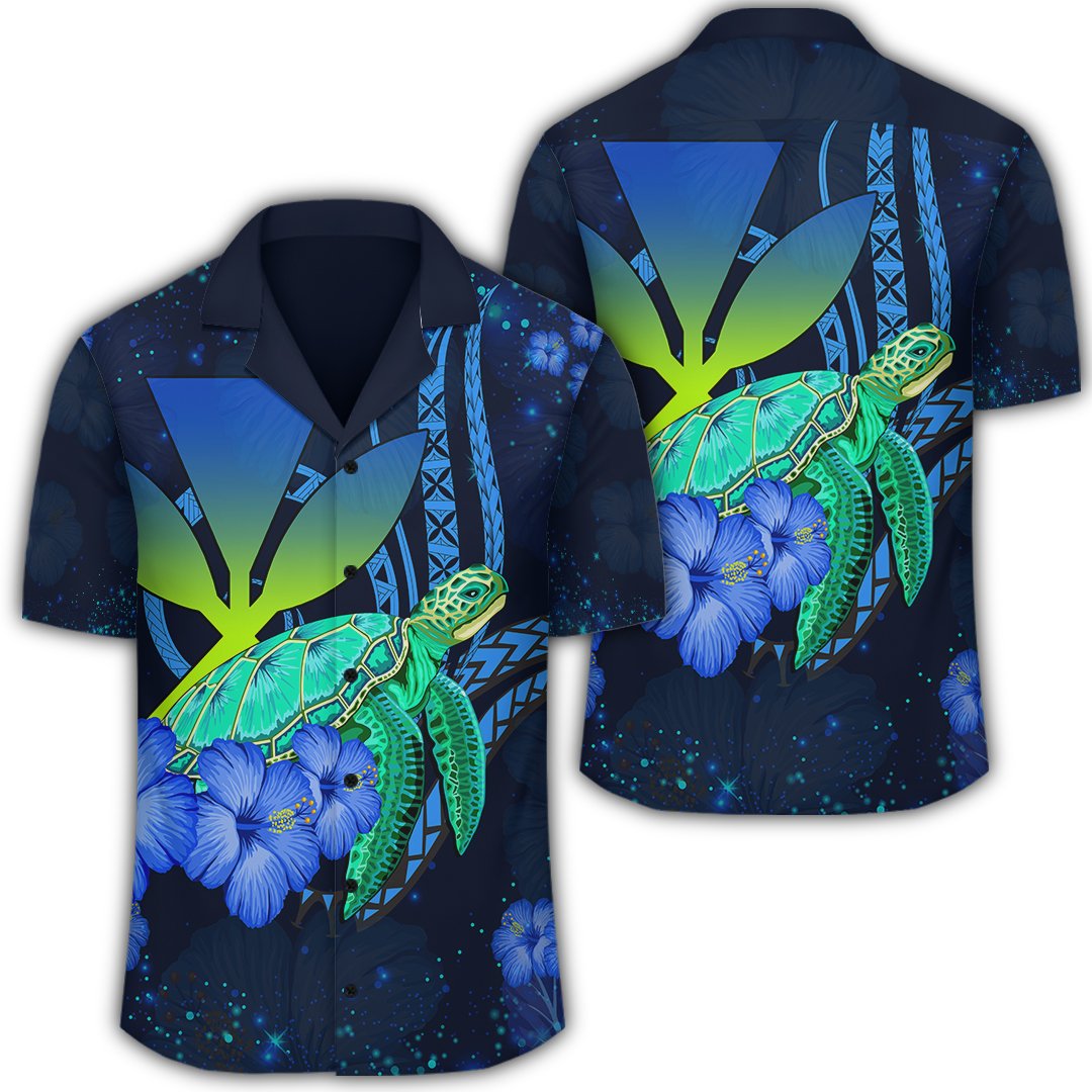 Hawaii Turtle Hibiscus Polynesian Hawaiian Shirt - Jade Stone - AH Unisex Black - Polynesian Pride