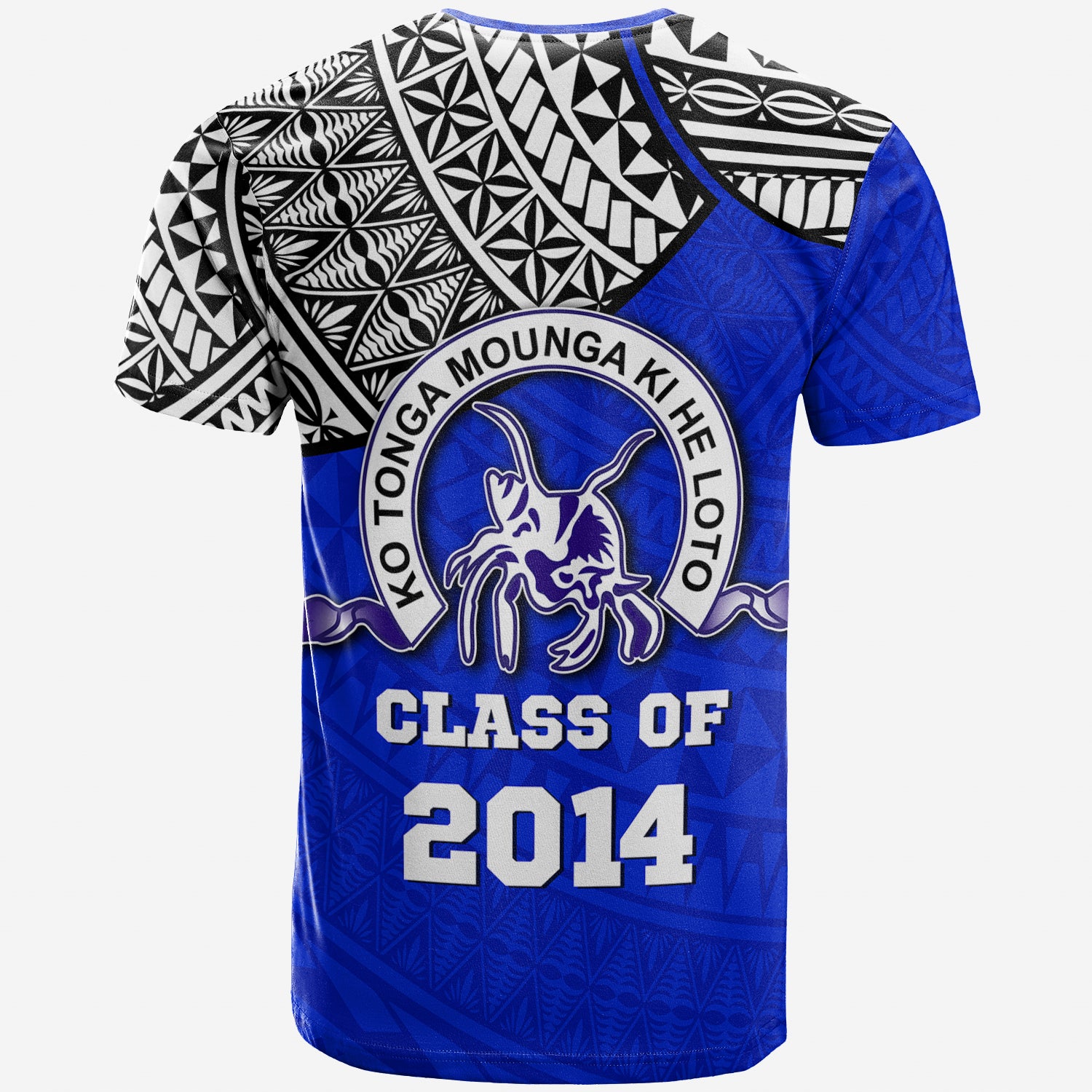 Custom Tupou College Toloa Old Boys T Shirt Class of Year LT4 Unisex Blue - Polynesian Pride