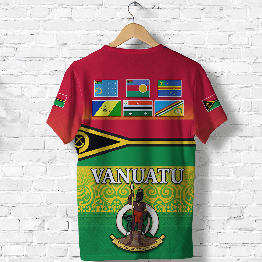 Vanuatu Color T Shirt Six Provinces and Map LT13 - Polynesian Pride