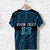 Custom Polynesian Rugby T Shirt Love Blue Custom Text and Number - Polynesian Pride