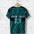 Custom Polynesian Rugby T Shirt Love Turquoise Custom Text and Number - Polynesian Pride