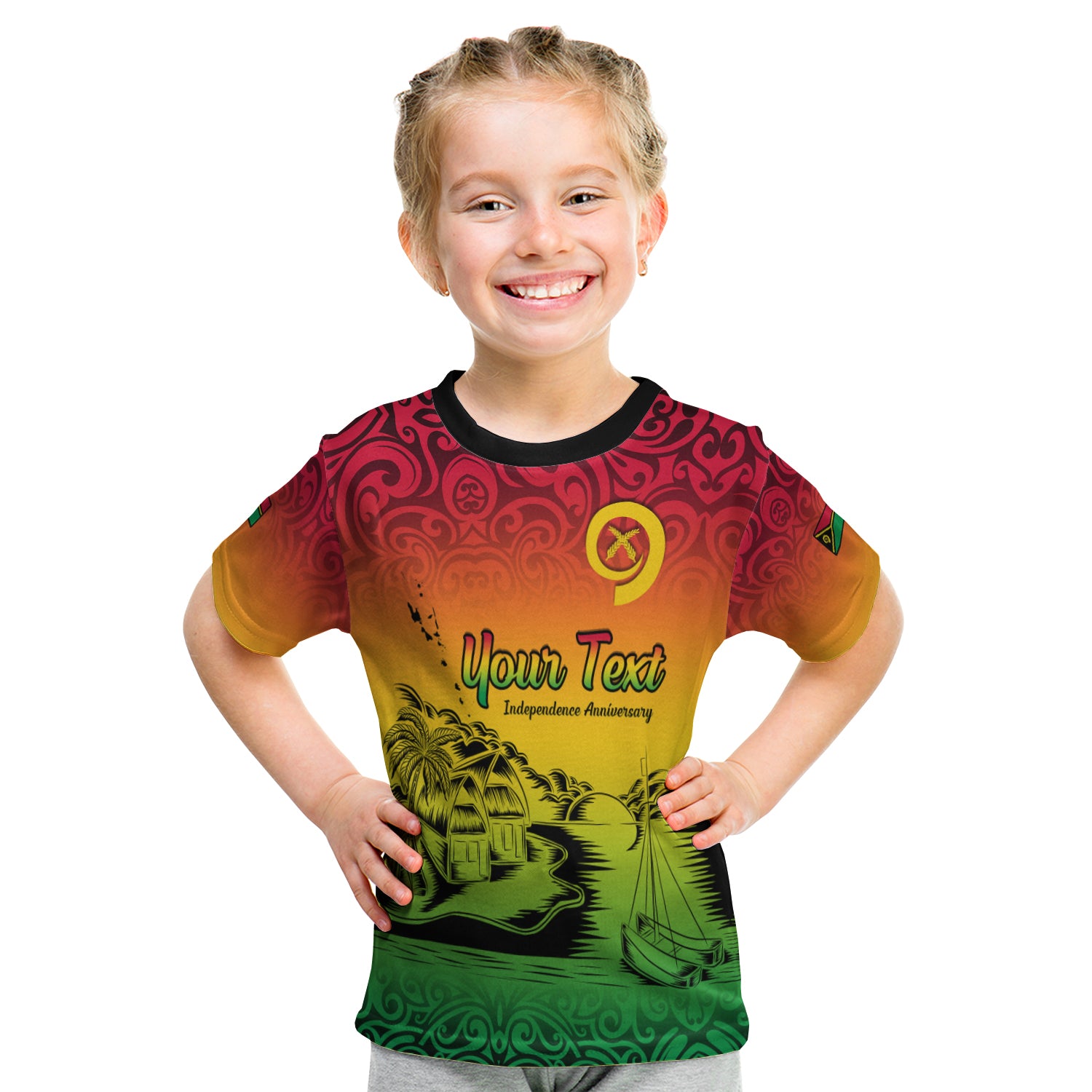(Custom Personalised) Vanuatu Peaceful T Shirt Kid - Independence Anniversary LT13 Youth XL Size14 - Polynesian Pride