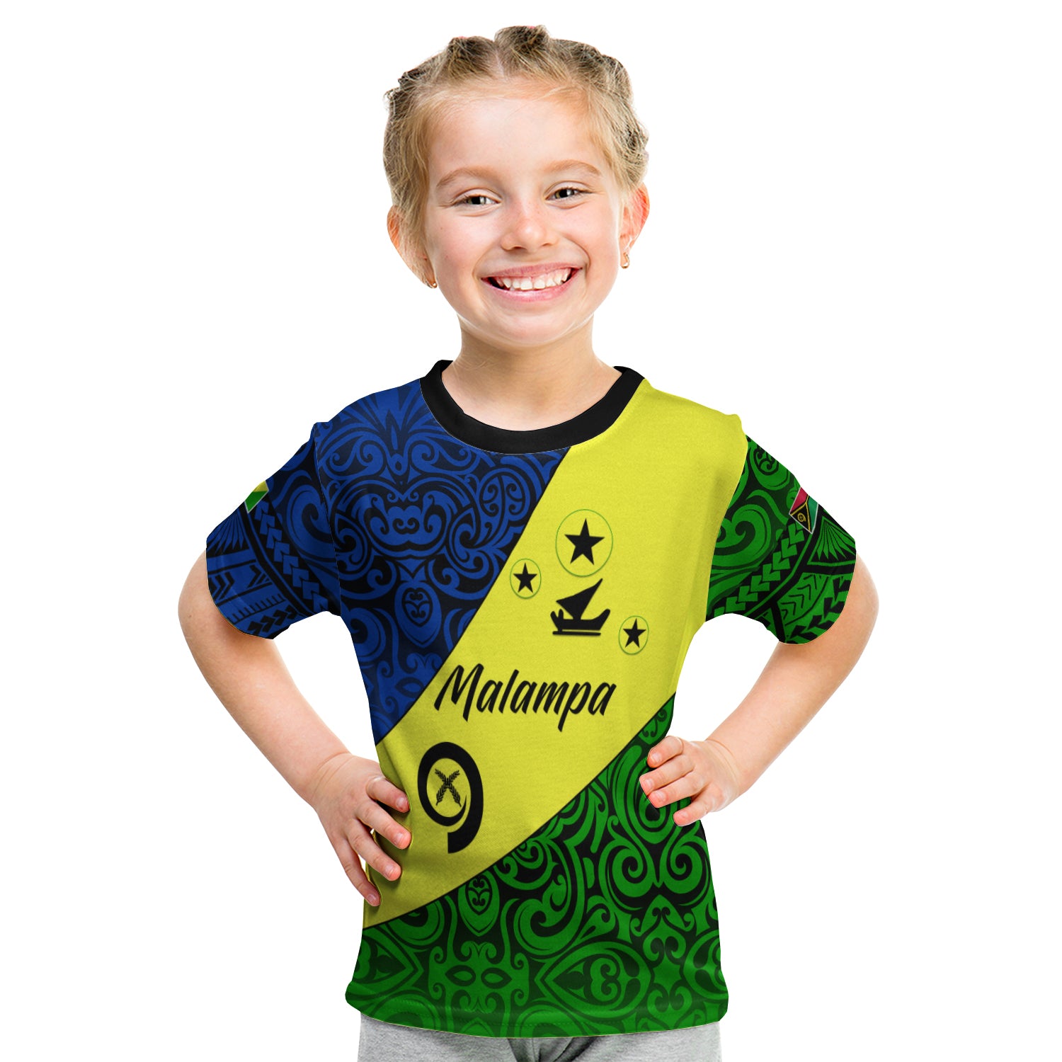 Malampa Province T Shirt Kid Vanuatu Pattern LT13 Youth XL Size14 - Polynesian Pride