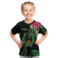 Pohnpei Micronesia Green T Shirt Kid Tropical Flowers LT13 Youth XL Size14 - Polynesian Pride