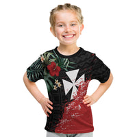 Wallis And Futuna Polynesian T Shirt Kid Fantastic Flowers LT13 Youth XL Size14 - Polynesian Pride