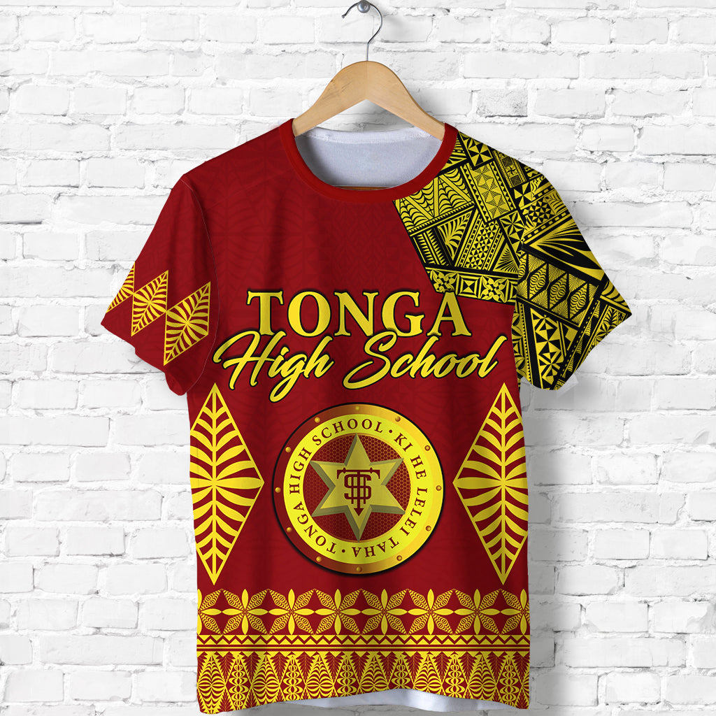 Tonga High School T Shirt Tongan Ngatu LT13 Unisex Red - Polynesian Pride