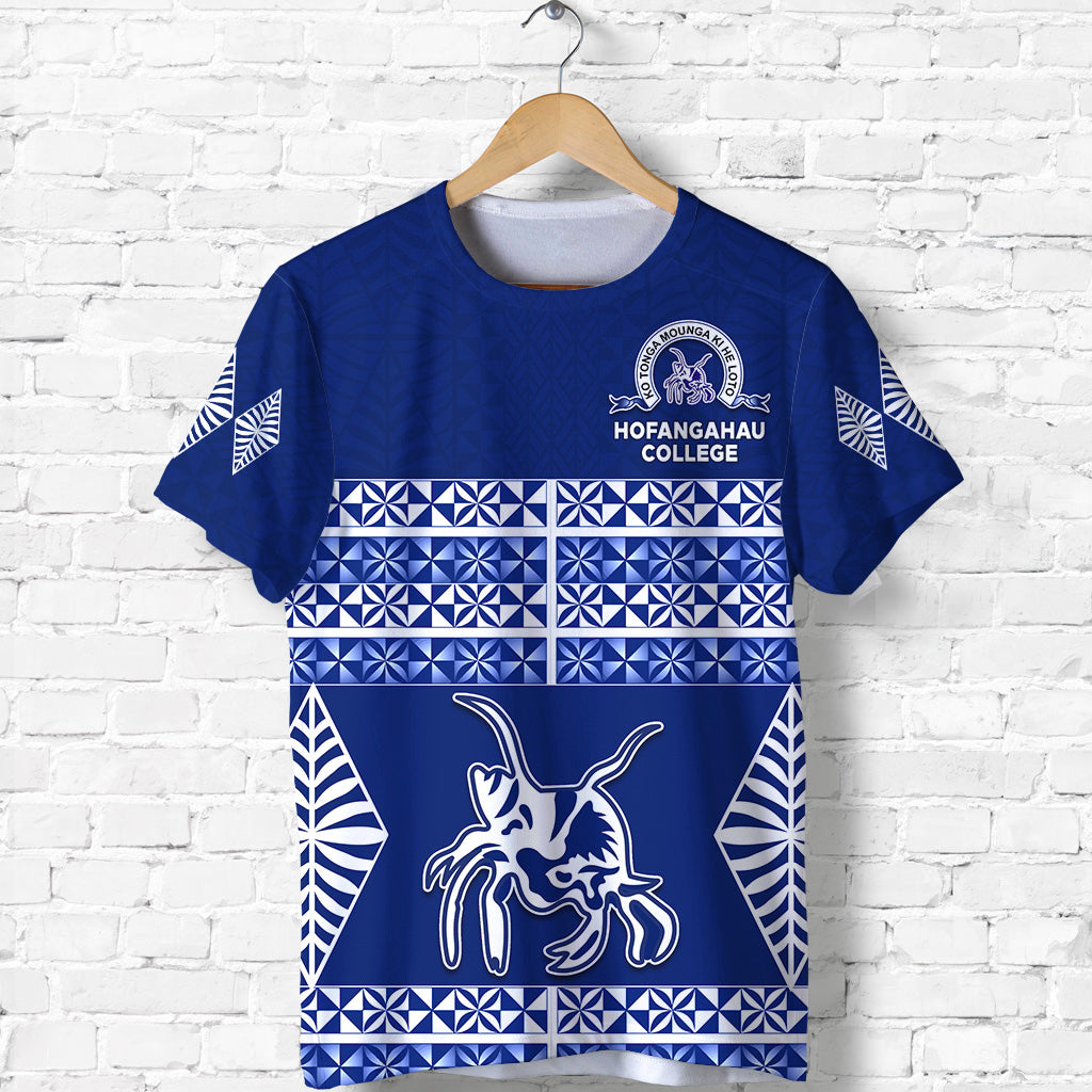 Hofangahau College T Shirt Eua Tonga Pattern LT13 Unisex Blue - Polynesian Pride