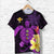 Custom Hawaii Turtle T Shirt Hawaiian Flowers Version Purple Elegant LT13 - Polynesian Pride