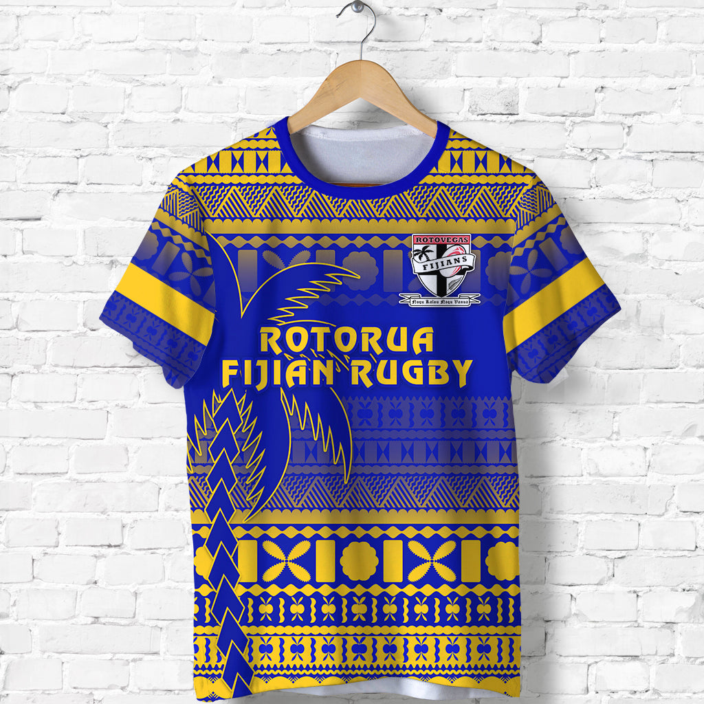 Rotorua Fijian Rugby T Shirt LT13 Blue - Polynesian Pride