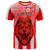 Custom Football LABASA FA T Shirt Red Lion Fiji Custom Text and Number LT13 - Polynesian Pride